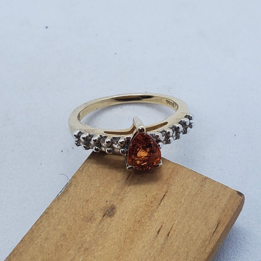 Size 6 Gold Plated Sterling Silver Ring CZ 925